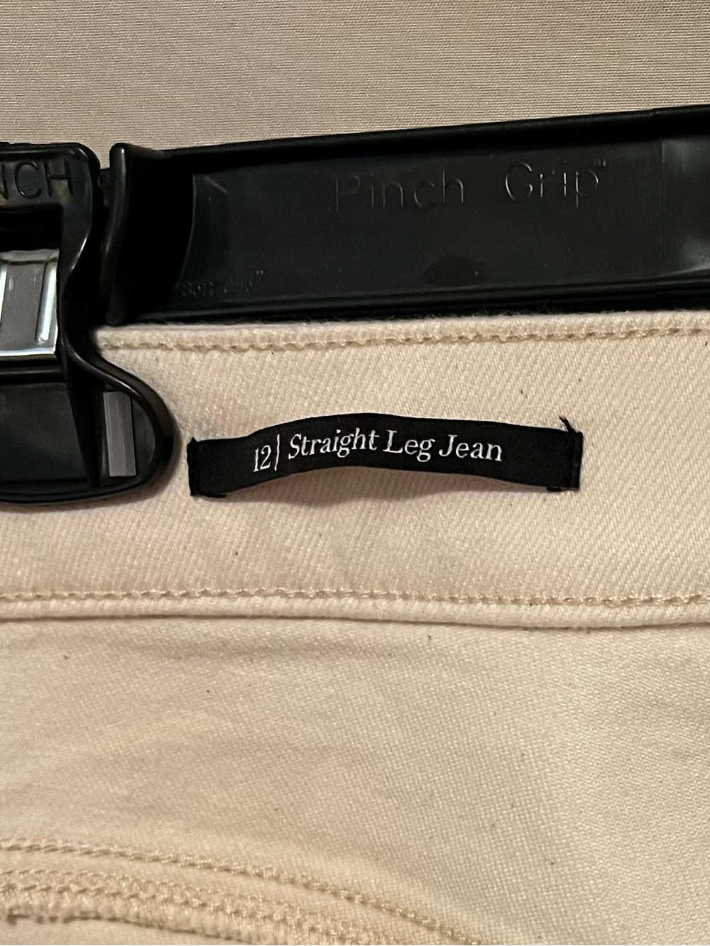 NWT Talbots Cream Straight-Leg Jeans with Gold Side Stripe - Picture 10 of 12